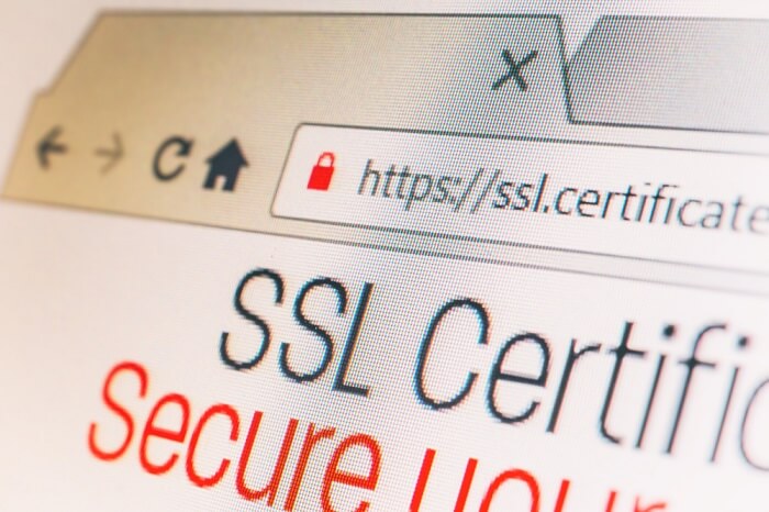 Seite mit SSL-Zertifikat