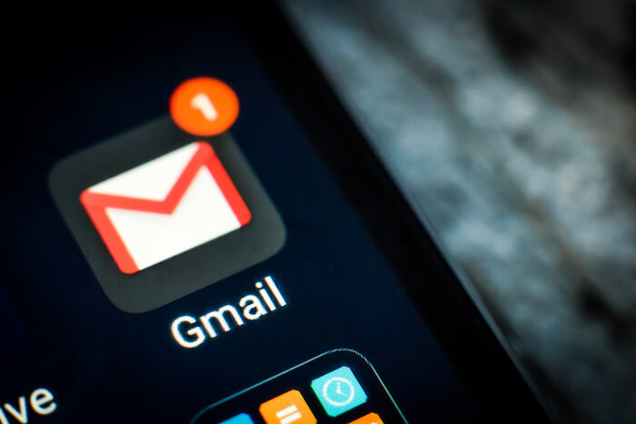 Gmail-App auf einem smartphone