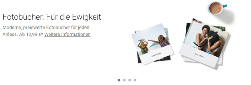 Screenshot der Website: Fotobuch-Service von Google