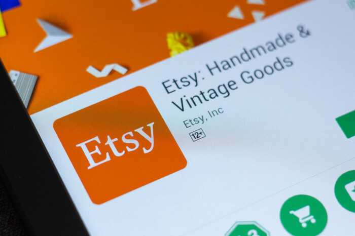 App des Handmade-Marktplatzes Etsy auf einem Smartphone