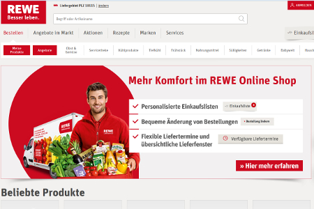 Screenshot Rewe Online-Shop