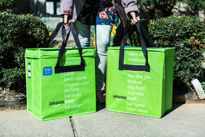 Amazon Fresh - Pakettaschen mit Lebensmitteln