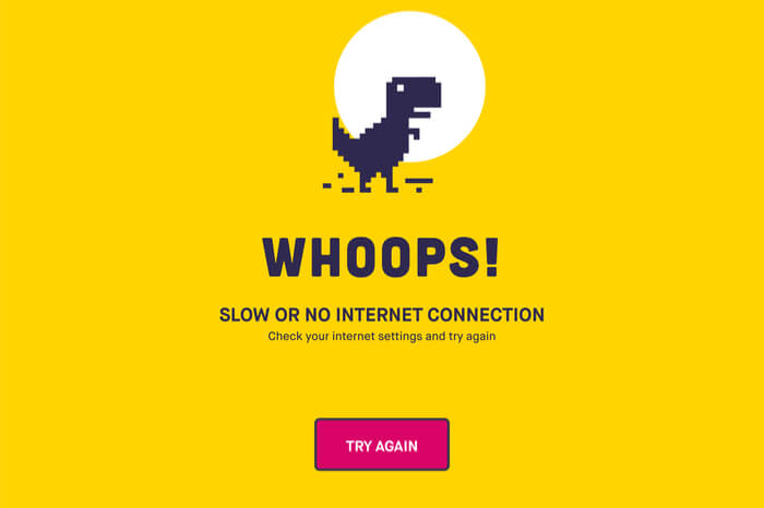 Woops! No Internet. 
