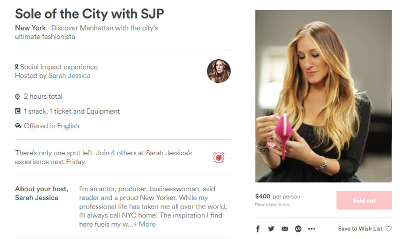 Airbnb-Angebot: Shopping-Tour mit Sex and the City-Star Sarah Jessica Parker