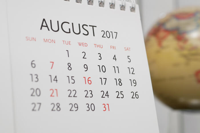 Kalender im August