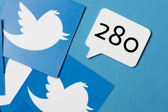 Twitter-Logo mit 280-Sprechblase