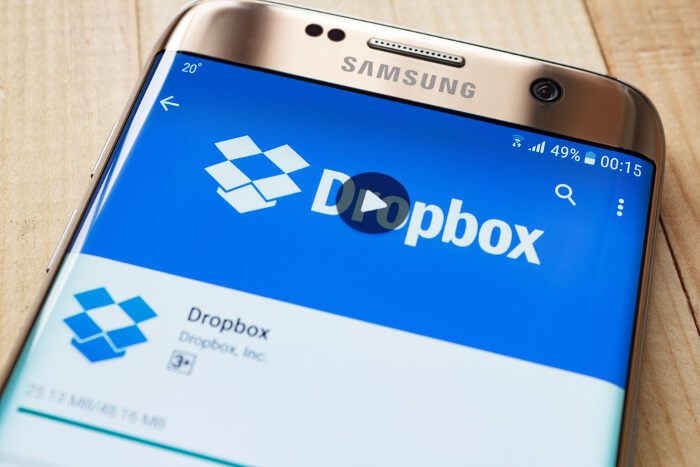 Logo von Dropbox auf einem smartphone