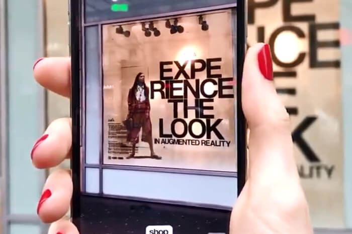 Screenshot aus dem Augmented Reality-Video von Zara
