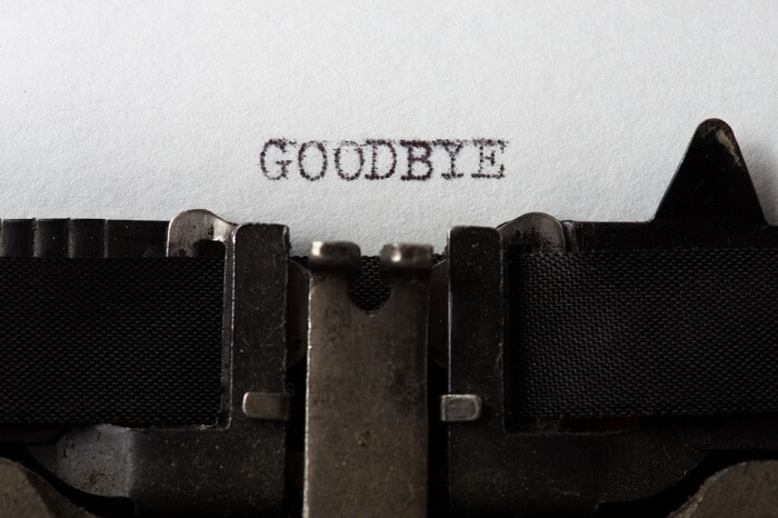 Goodbye auf Schreibmaschine