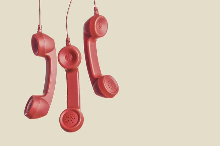 Rote Telefonhörer 