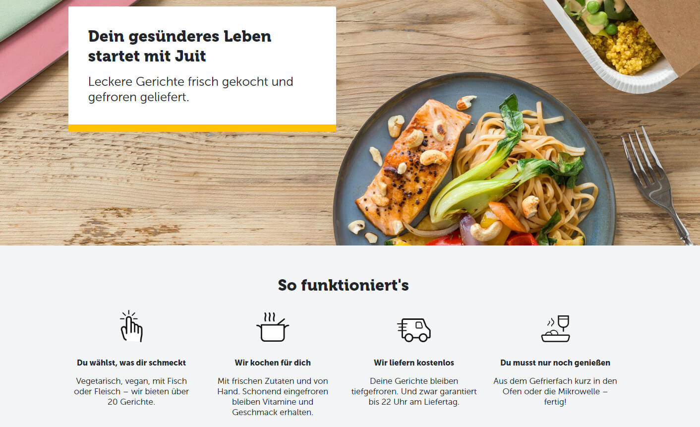Website des Tiefkühlservices Juit