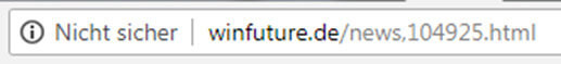 Screenshot einer Winfuture-URL: URL ist stumm