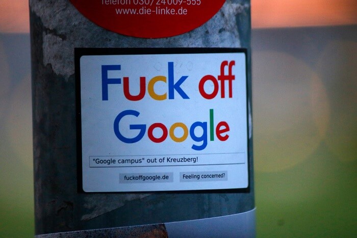 Protestplakat gegen Berliner Google-Campus