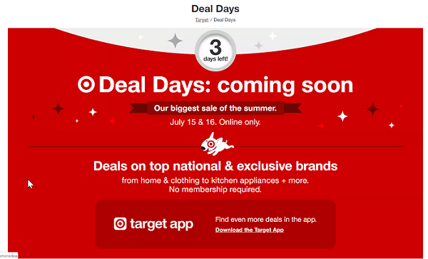 Target Deal Days – Website-Screenshot Target.com