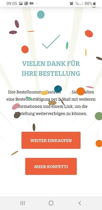 Kaufabschluss bei trinkmeertee.de / Screenshot