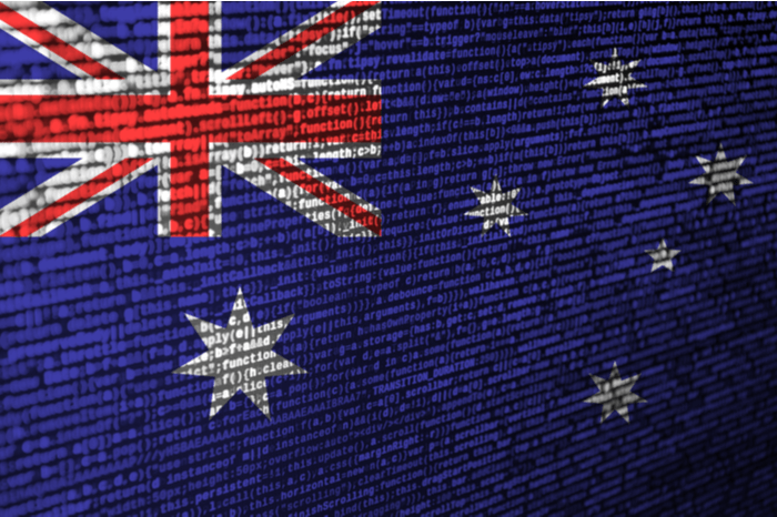 Australische Flagge aus Programmiercode
