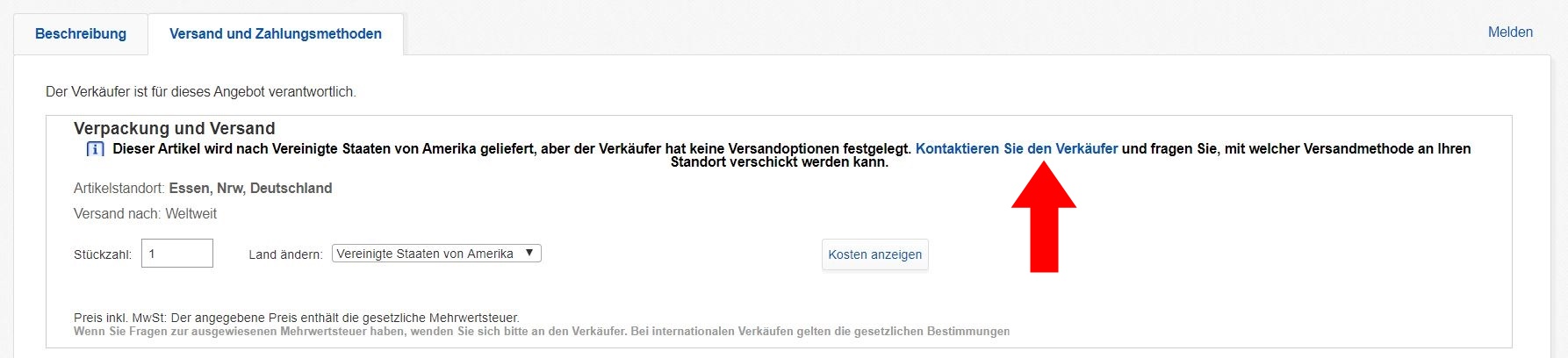 Screenshot vom 12.08.2020 © Ebay.de