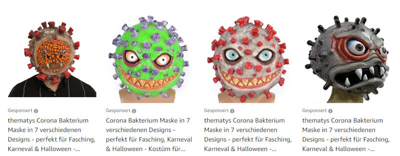 Amazon Deutschland Halloween Masken Corona Screenshot klein