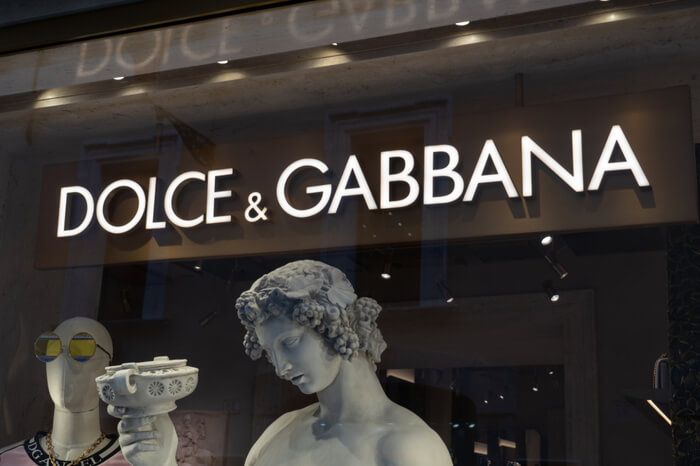 Dolce & Gabbana Schriftzug eines Geschäfts