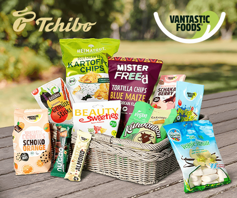 Tchibo Pressebild: Vegane Food-Boxen in Kooperation mit Vantastic Foods