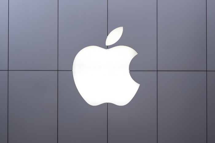 Apple Logo auf grauem Grund