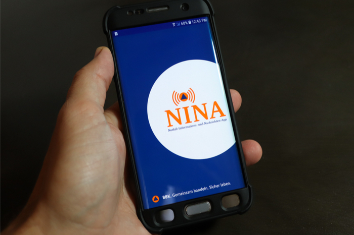 Nina-App auf Smartphone