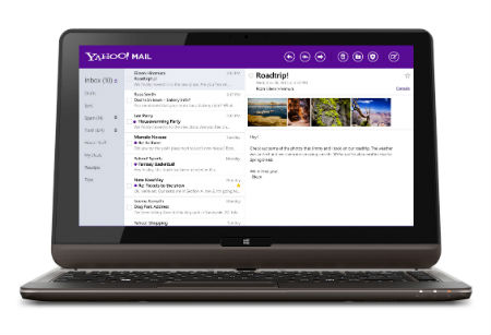 Yahoo! Mail auf Laptop