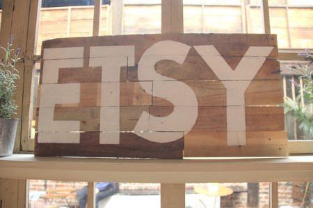 Etsy Logo auf Holz