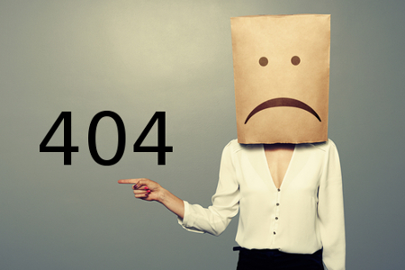 404 mit trauriger Geschäftsfrau