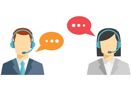 Male and female call center avatar icons