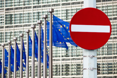 Durchfahrt Verboten vor der EU-Kommission
