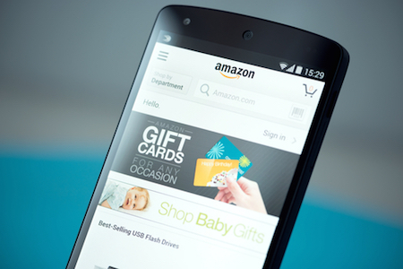 Amazon auf einem Smartphone
