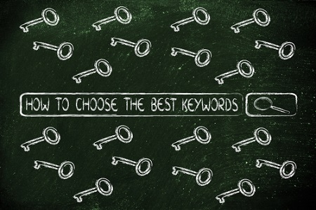 search bar with funny keys, researching about the best keywords trends