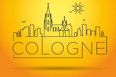 Cologne City Line Silhouette Typographic Design