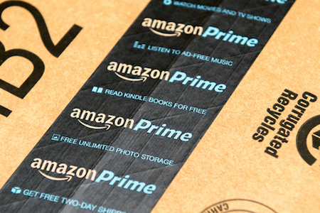 Paketband mit Amazon Prime-Aufschrift