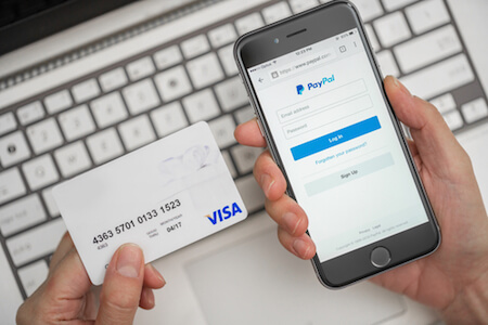 PayPal-App und Visa-Karte