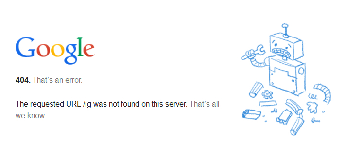 404-Fehlerseite Google 