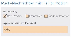 Ergebniss der Studie: Die Apps der 50 größten Online-Händler in Deutschland - Call-to-Action in Push-Nachrichten