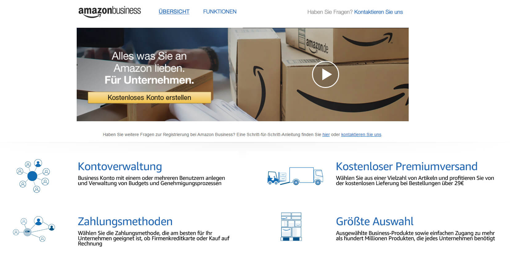 Screenshot von Amazon Business Deutschland 