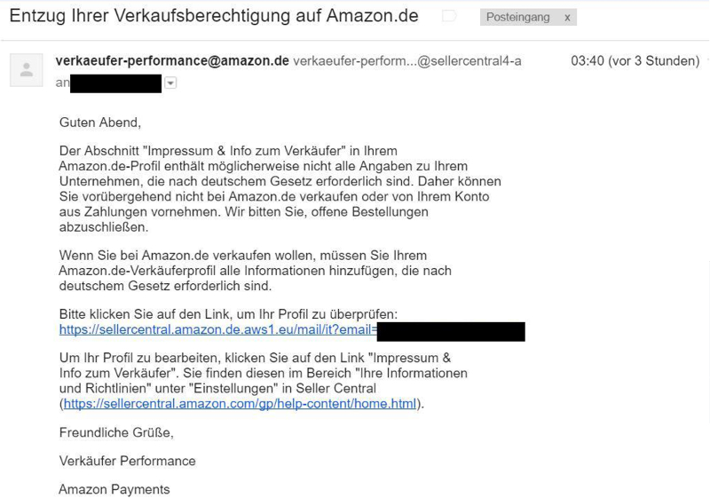 Facebook-Post zu Amazon-Phishing-Mail