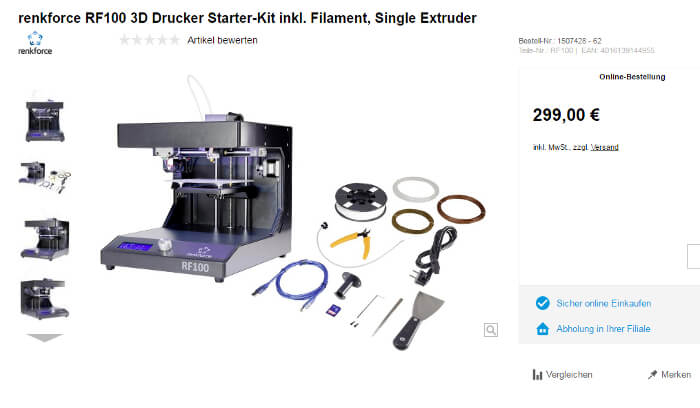 3D Drucker von renkforce RF100, Screenshot 