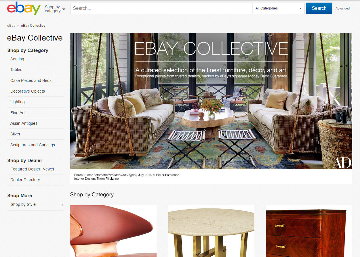 Möbel-Shop Ebay Collective, Screenshot 