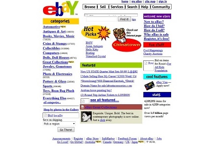 Ebay Screenshot vom 01. März 2000 – via web.archive.org