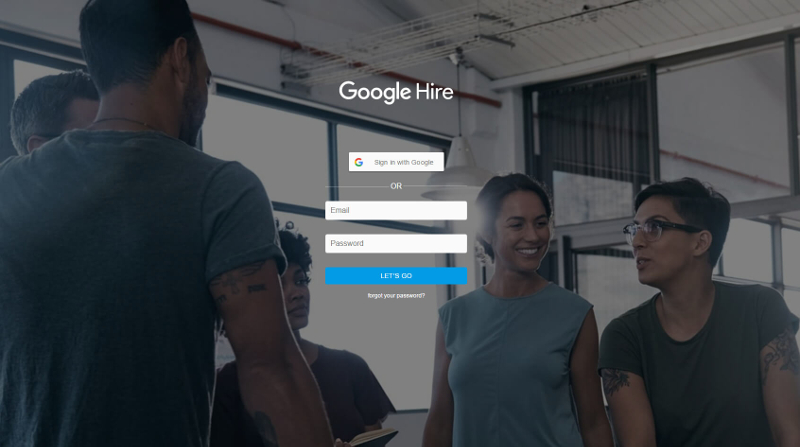 Screenshot des Job-Portals Google Hire