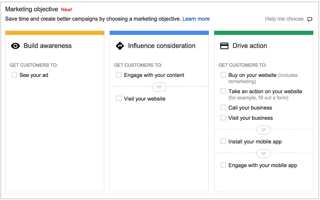 Google-Feature zum einfacheren erstellen von Marketing-Zielen