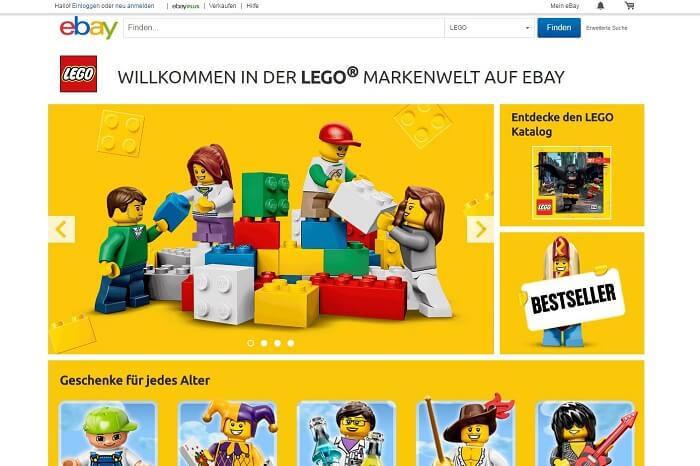 Screenshot Lego Markenwelt bei ebay.de 