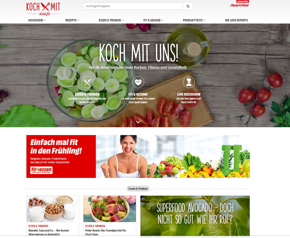 Screenshot der website Koch-mit.de 