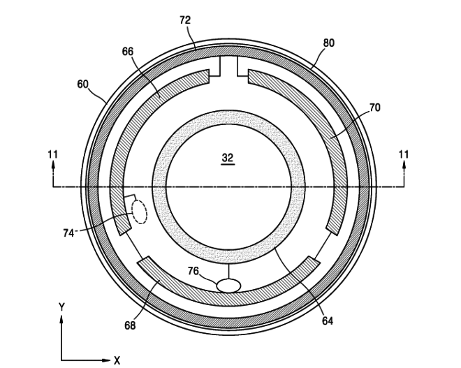 Illustration aus dem Patentantrag der Kontaktlinse