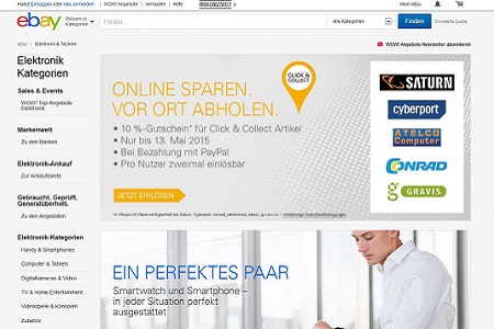 Screenshot Ebay Click & Collect Rabatt-Aktion