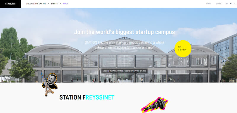 Screenshot Website Station F: StartUp Campus